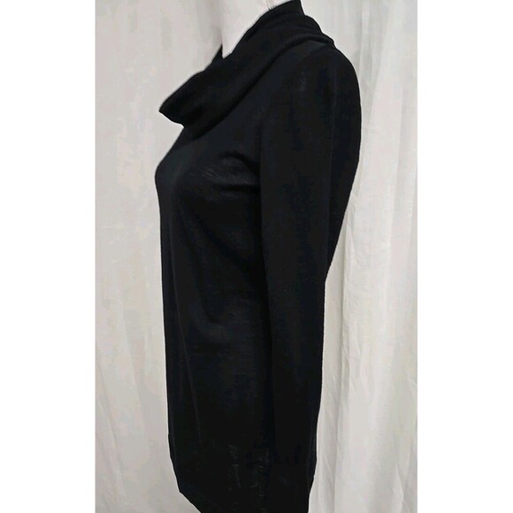 Elie Tahari 100% Merino Wool Cowl Neck Long Sweater Sheer Black Women’s Size XS - Picture 3 of 11